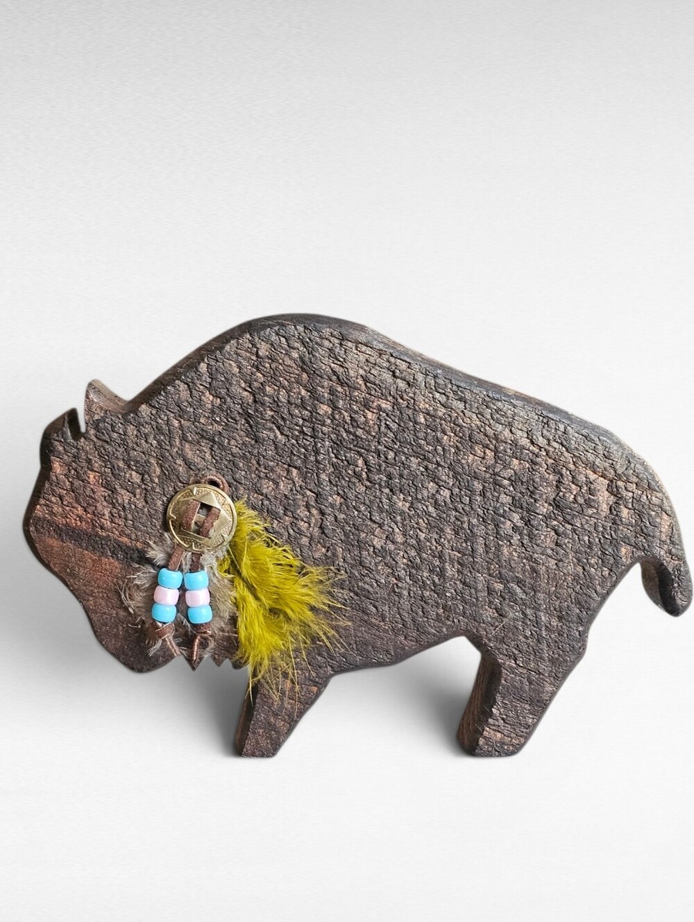 Hand Carved Wood Buffalo